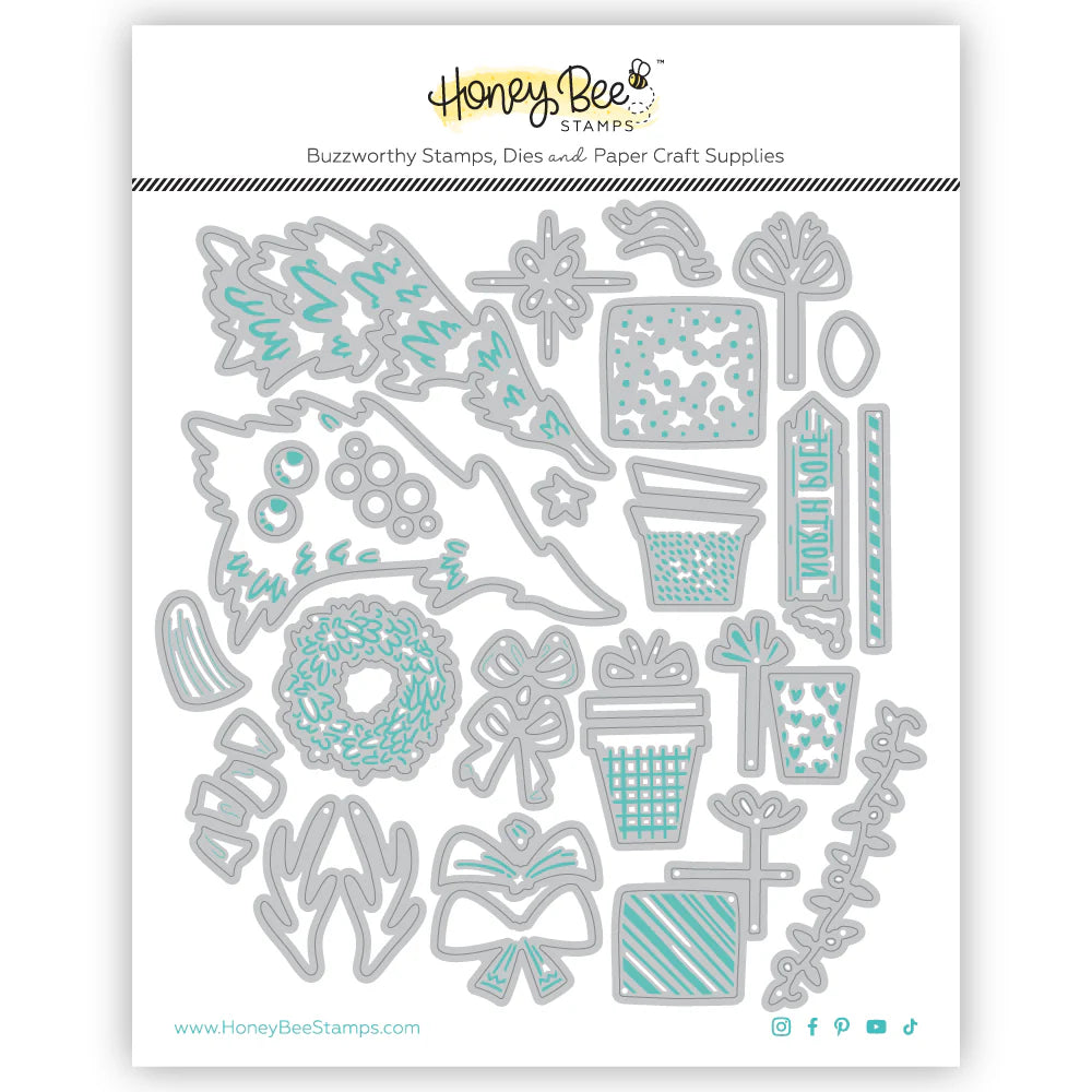 Dies: Honey Bee Stamps-Lovely Layers: Beach Bound Holiday Add-On