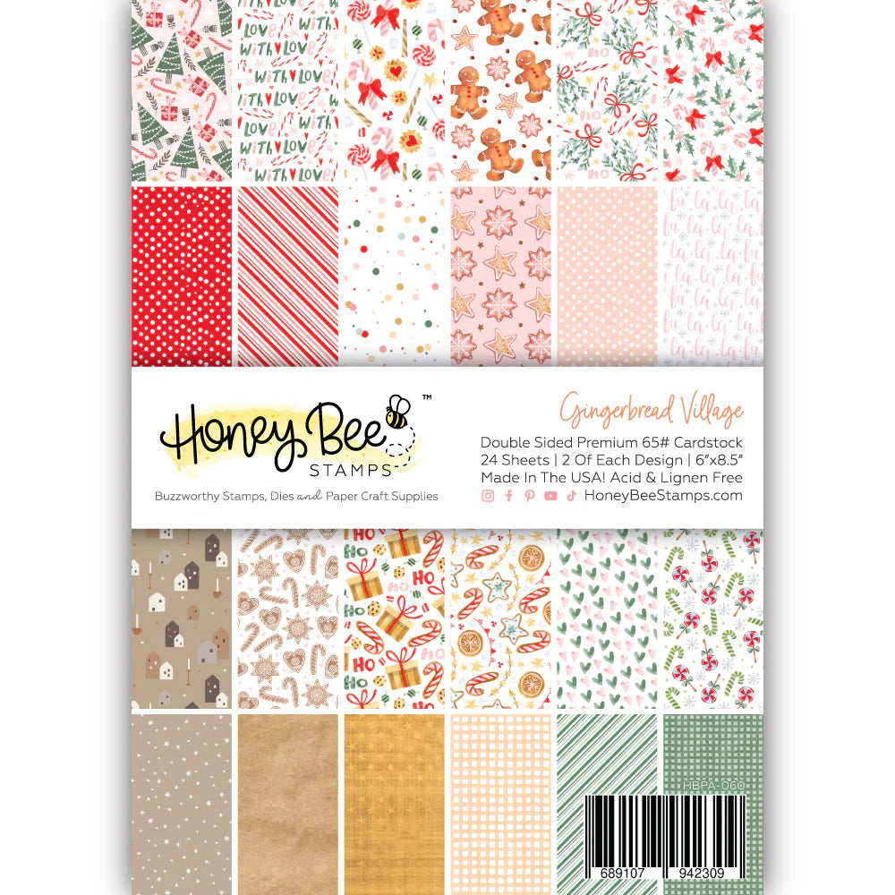 Specialty Paper: Honey Bee Stamps-Gingerbread Village Paper Pad 6x8.5 - 24 Double Sided Sheets