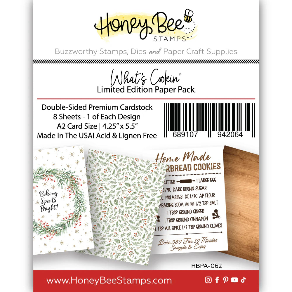 Specialty Paper: Honey Bee Stamps-What's Cookin' - Limited Edition A2 Paper Pack