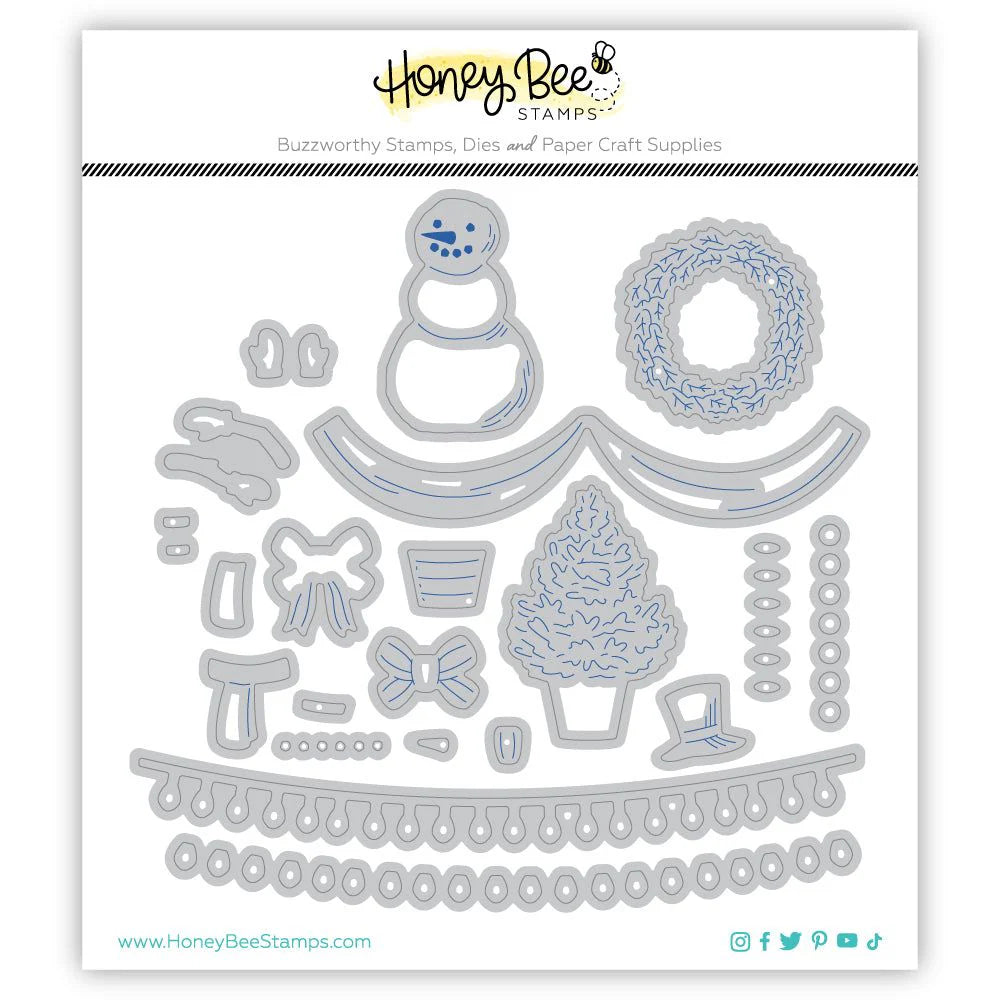 Dies: Honey Bee Stamps-Lovely Layers: Front Porch Holiday Add-On