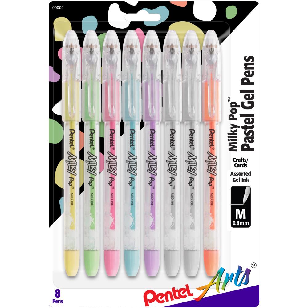 Coloring Tools: Pentel-Milky Pop Pastel Gel Pens .8mm 8/Pkg