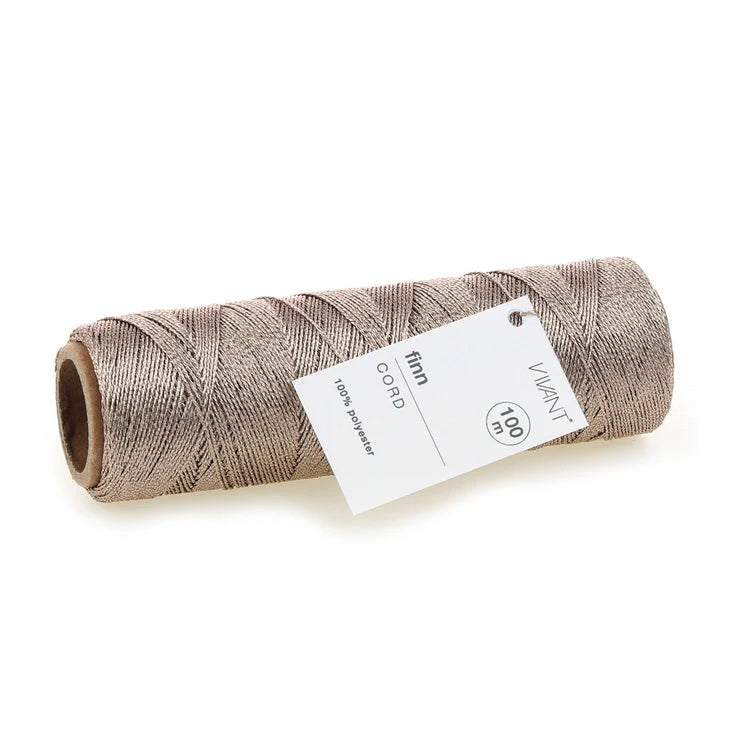 Ribbon and Twine: VIVANT FINN ROSE GOLD METALLIC CORD -109.36 YARDS