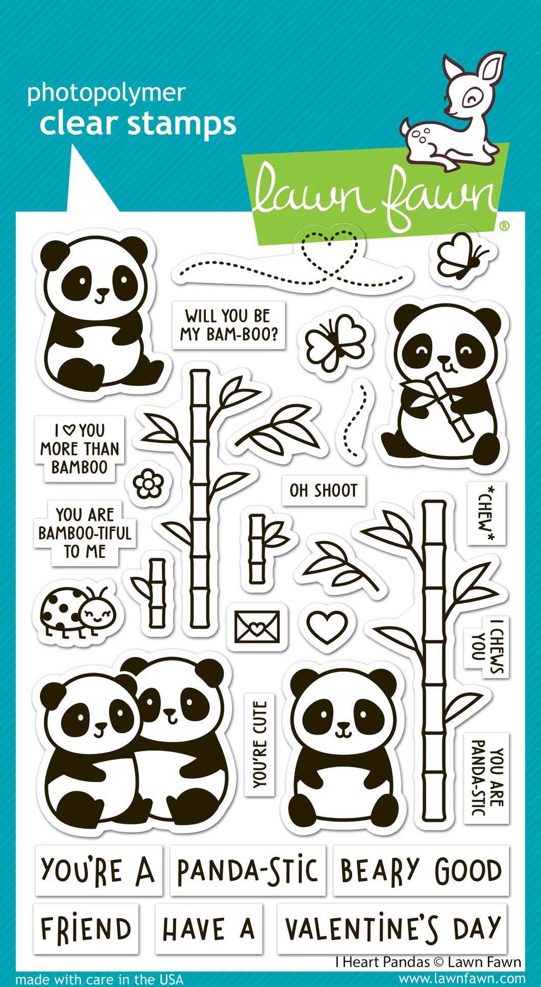 Stamps: Lawn Fawn-I Heart Pandas