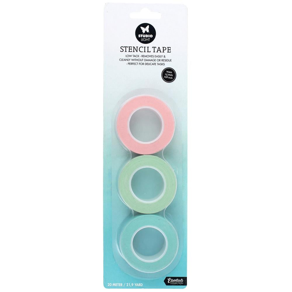 Adhesives: Studio Light-Low Tack Essential Stencil Tape15mm 3/Pkg