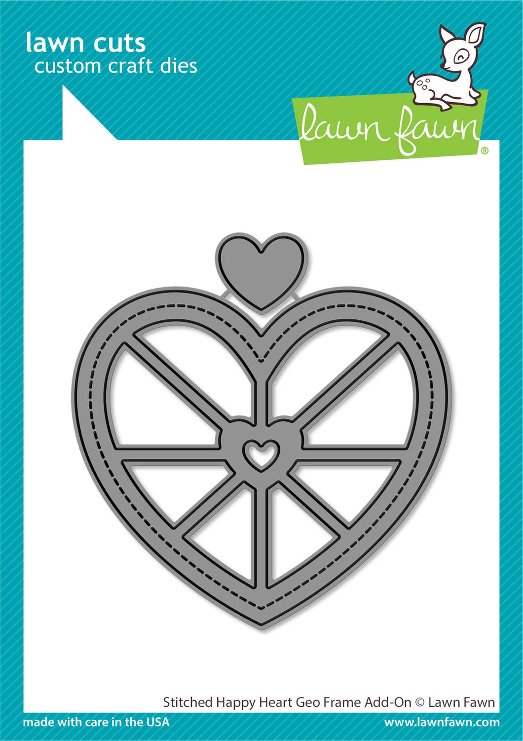 Dies: Lawn Fawn-Stitched Happy Heart Geo Frame Add-On