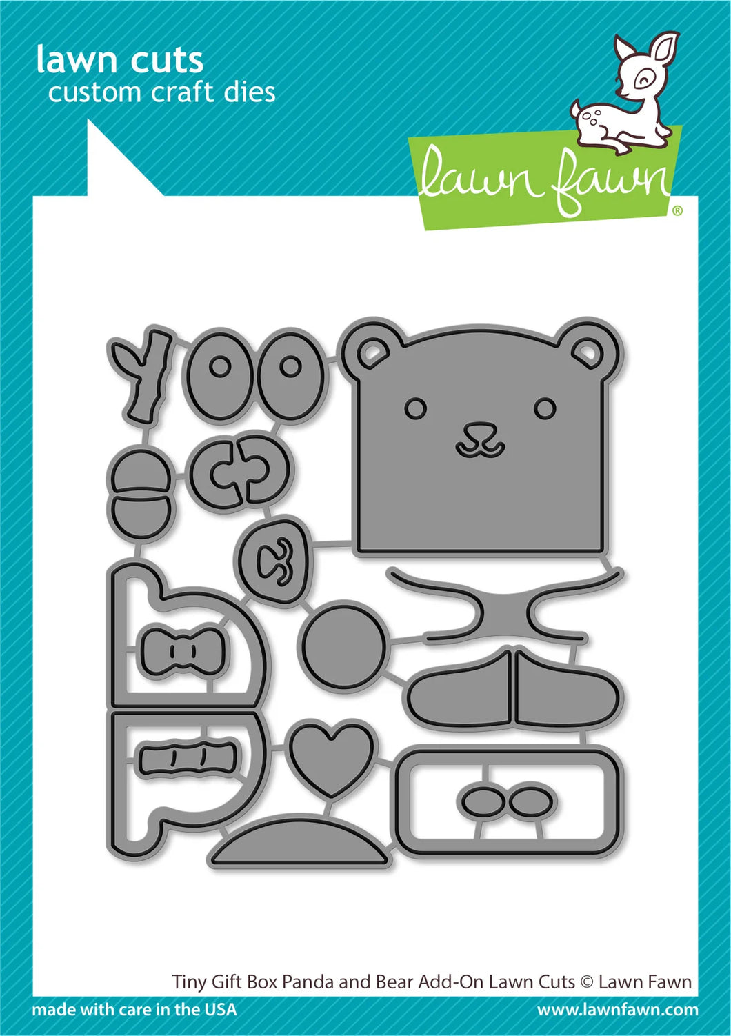 Dies: Lawn Fawn-Tiny Gift Box Panda and Bear Add-On