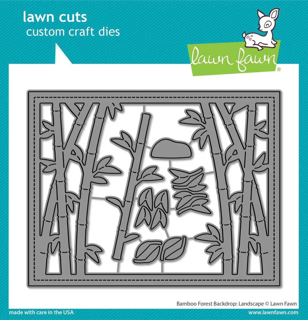 Dies: Lawn Fawn-Bamboo Forest Backdrop: Landscape