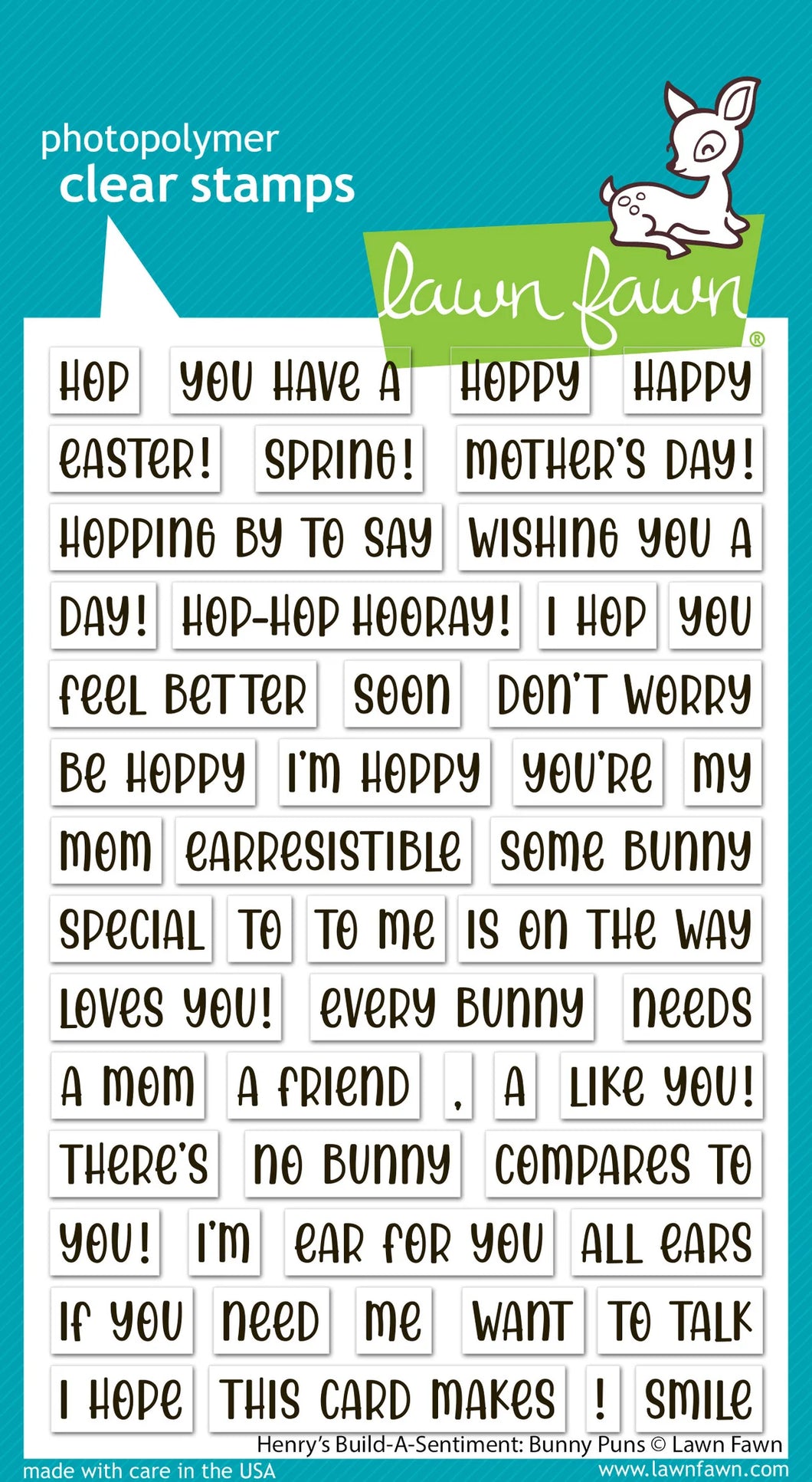 Stamps: Lawn Fawn-Henry’s Build-A-Sentiment: Bunny Puns
