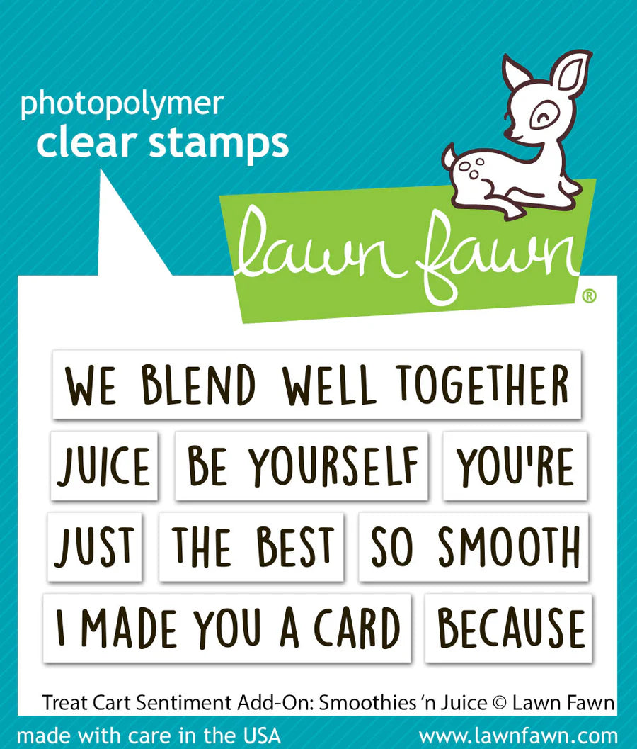 Stamps: Lawn Fawn-Treat Cart Sentiment Add-On: Smoothies ‘n Juice!