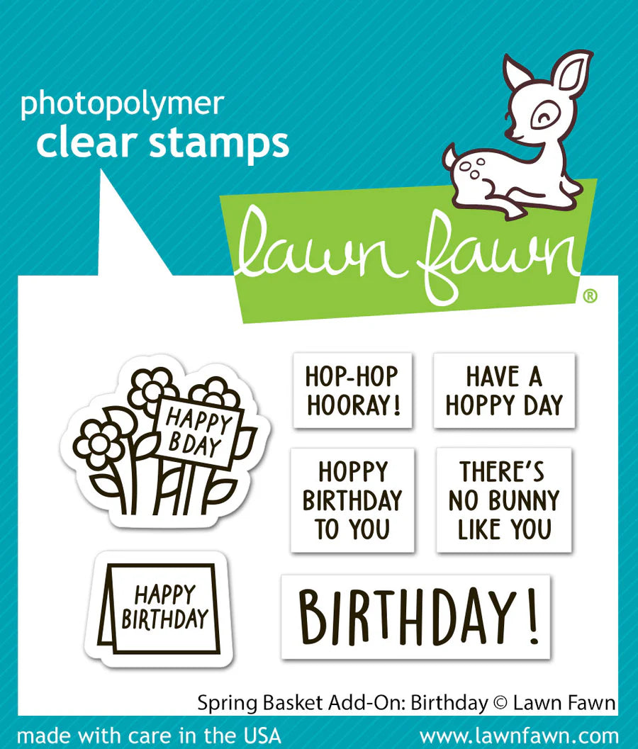 Stamps: Lawn Fawn-Spring Basket Add-On: Birthday