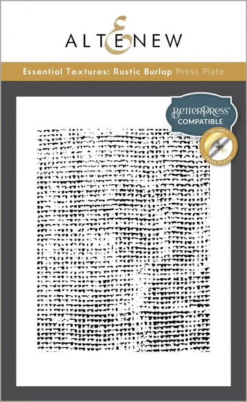 BetterPress: Altenew-Essential Textures: Rustic Burlap Press Plate/Foil Plate