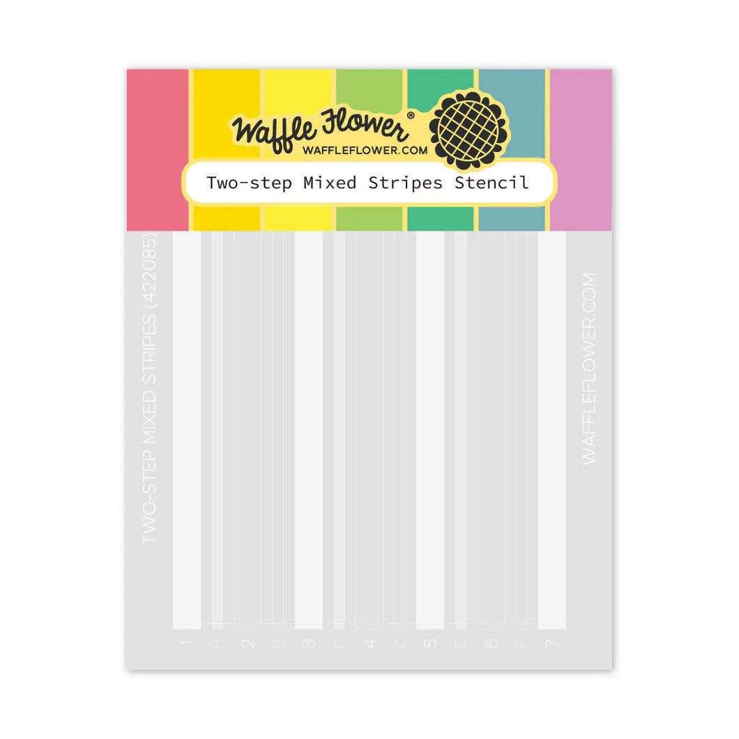 Stencils: Waffle Flower-Two-step Mixed Stripes Stencil