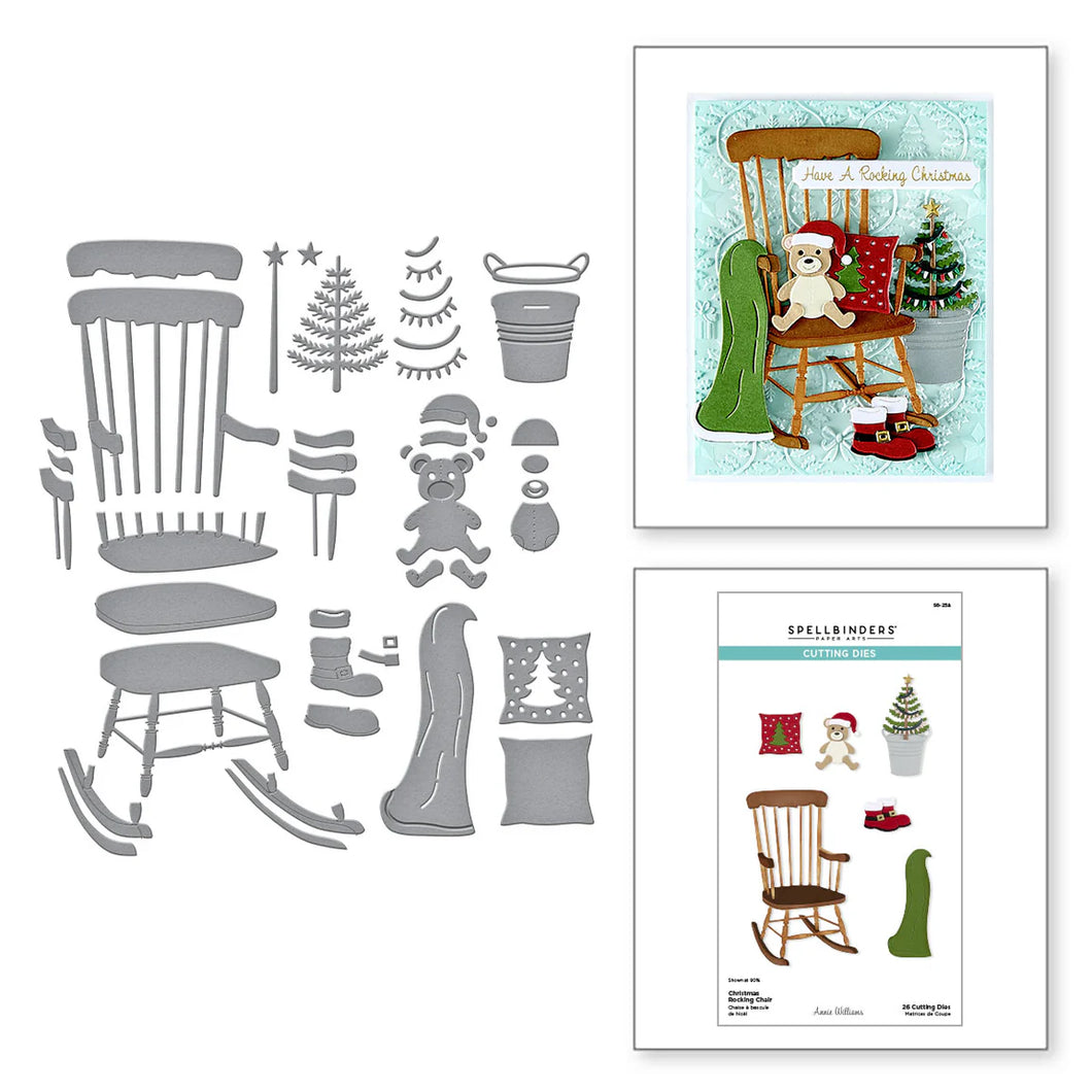 Dies: Spellbinders-CHRISTMAS ROCKING CHAIR ETCHED DIES FROM THE COUNTRY CHRISTMAS COLLECTION BY ANNIE WILLIAMS
