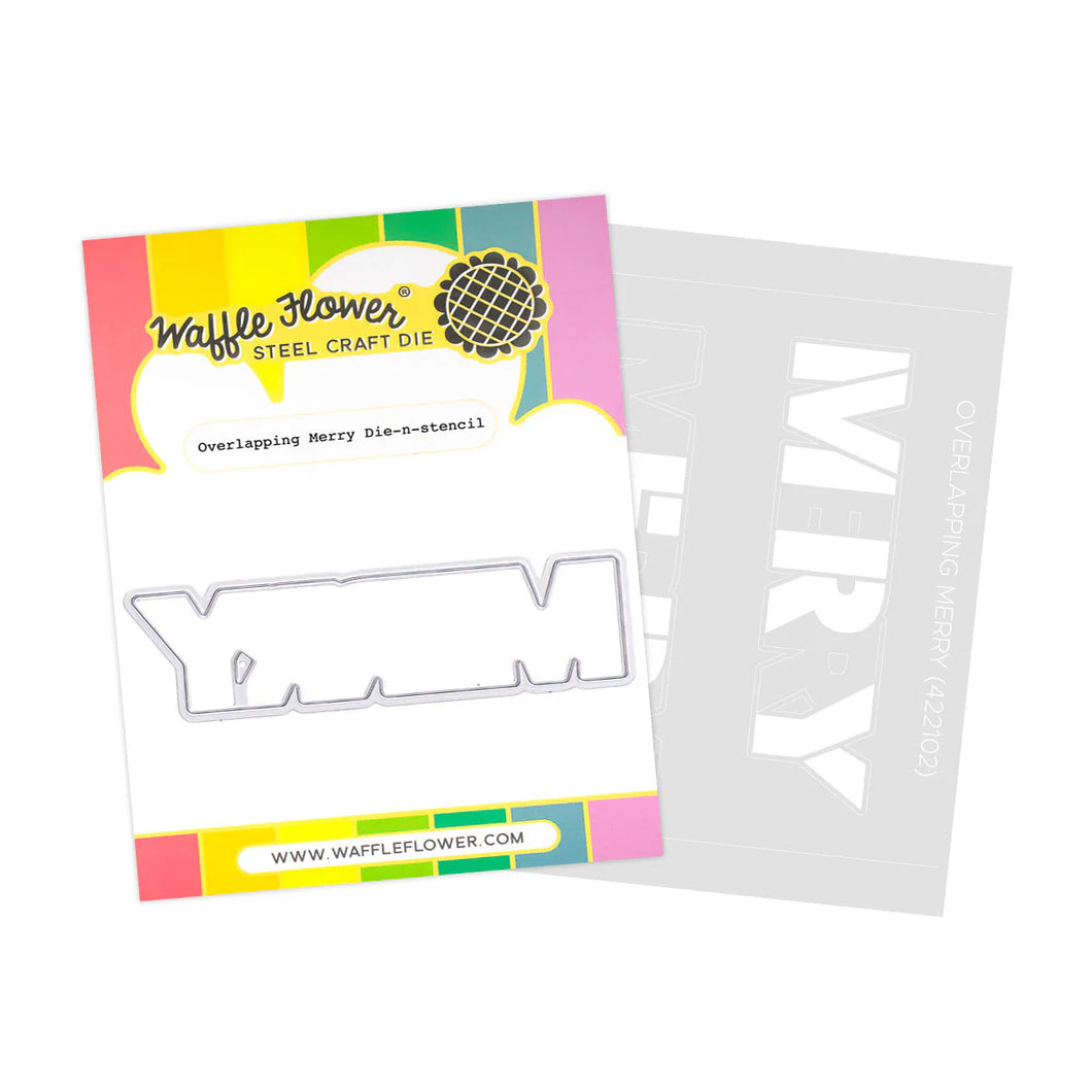 Die and Stencil Combo: Waffle Flower-Overlapping Merry Die-n-stencil