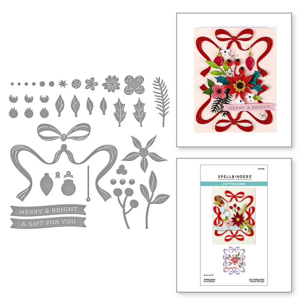 Dies: Spellbinders: GIFTING BOW ETCHED DIES FROM THE MERRY MOMENTS COLLECTION