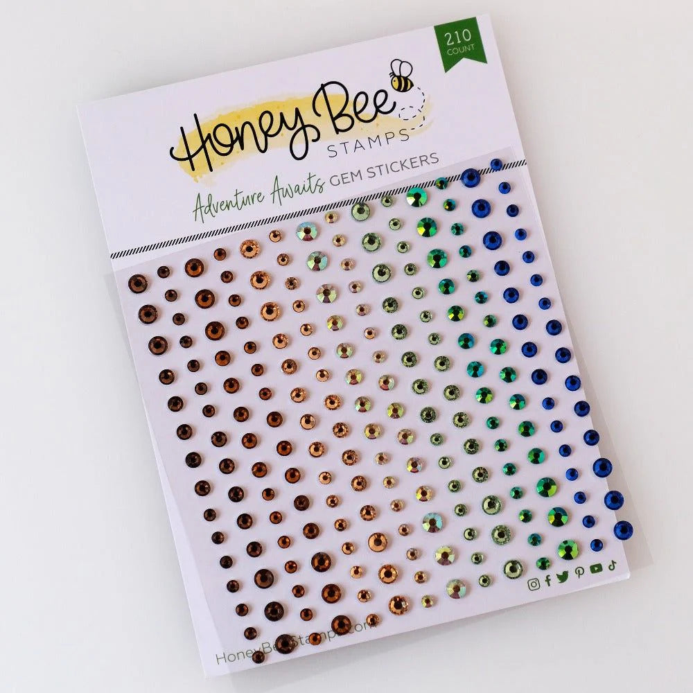 Embellishments: Honey Bee Stamps-Adventure Awaits Gem Stickers - 210 Count