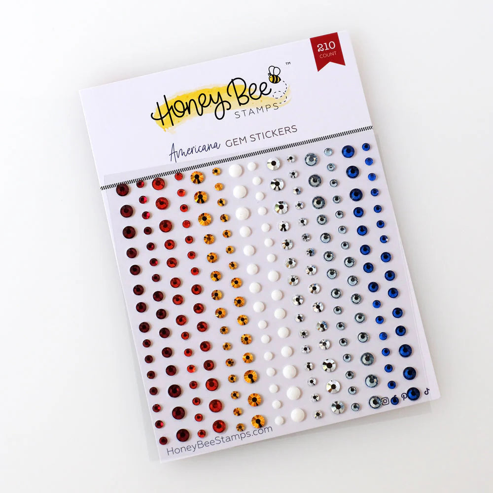 Embellishments: Honey Bee Stamps-Americana Gem Stickers - 210 Count