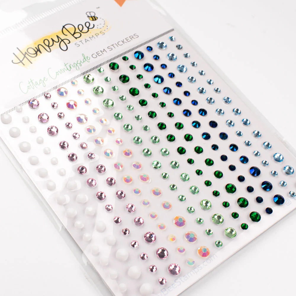 Embellishments: Honey Bee Stamps-Cottage Countryside Gem Stickers - 210 Count