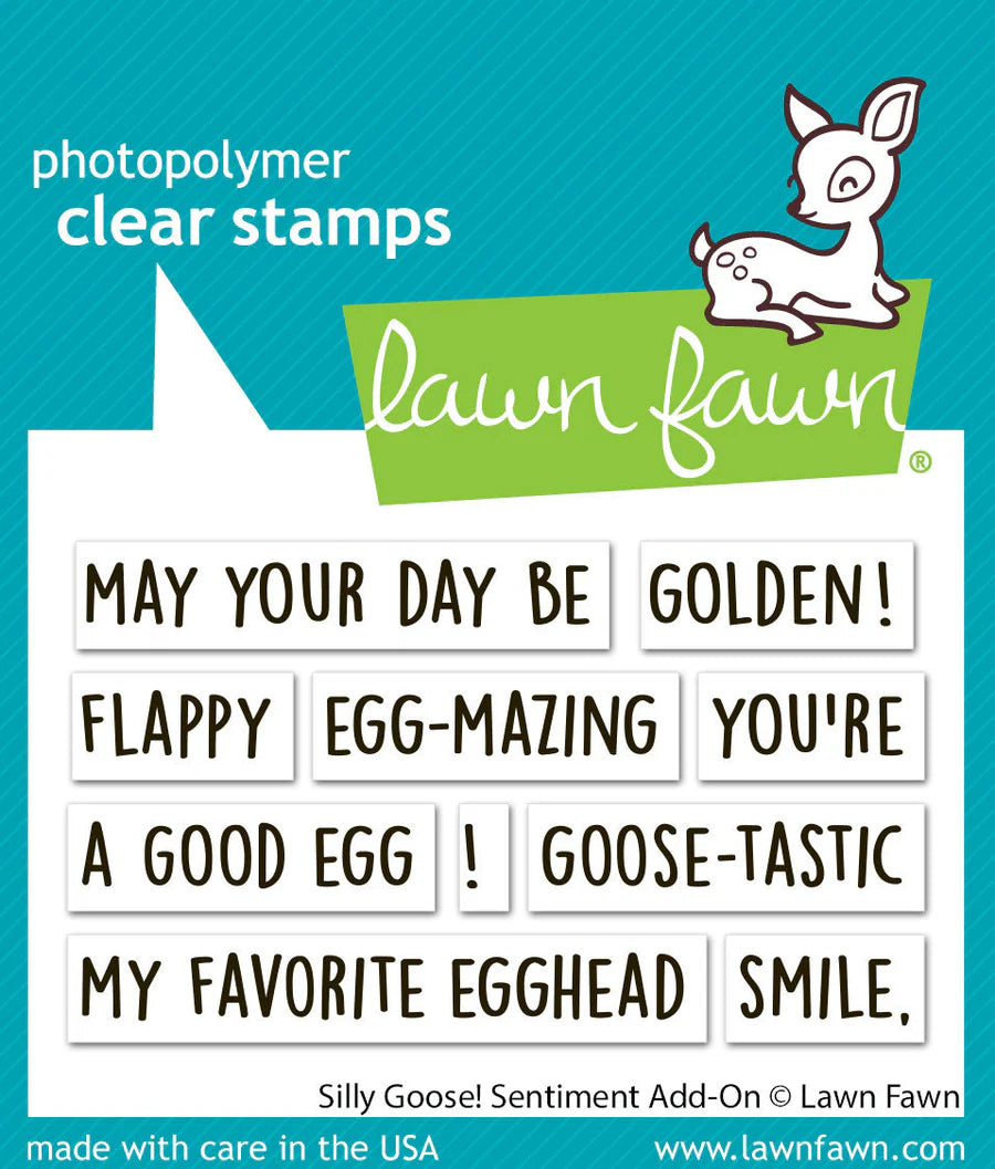 Stamps: Lawn Fawn-Silly Goose! Sentiment Add-On