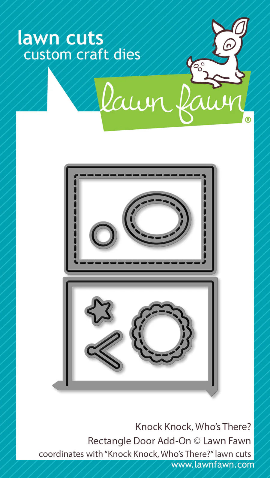 Dies: Lawn Fawn-Knock, Knock, Who’s There? Rectangle Door Add-On Dies