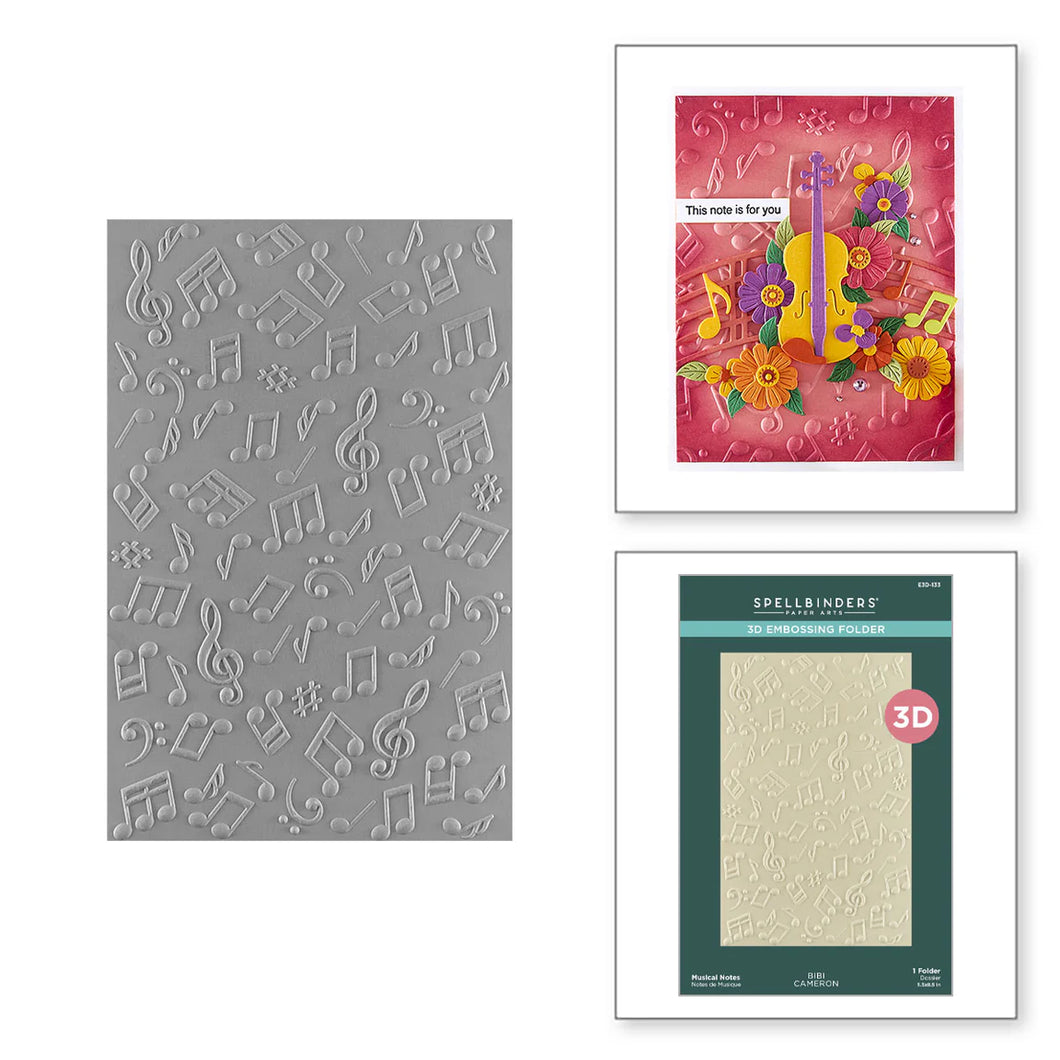 Embossing Folders: Spellbinders-MUSICAL NOTES 3D EMBOSSING FOLDER