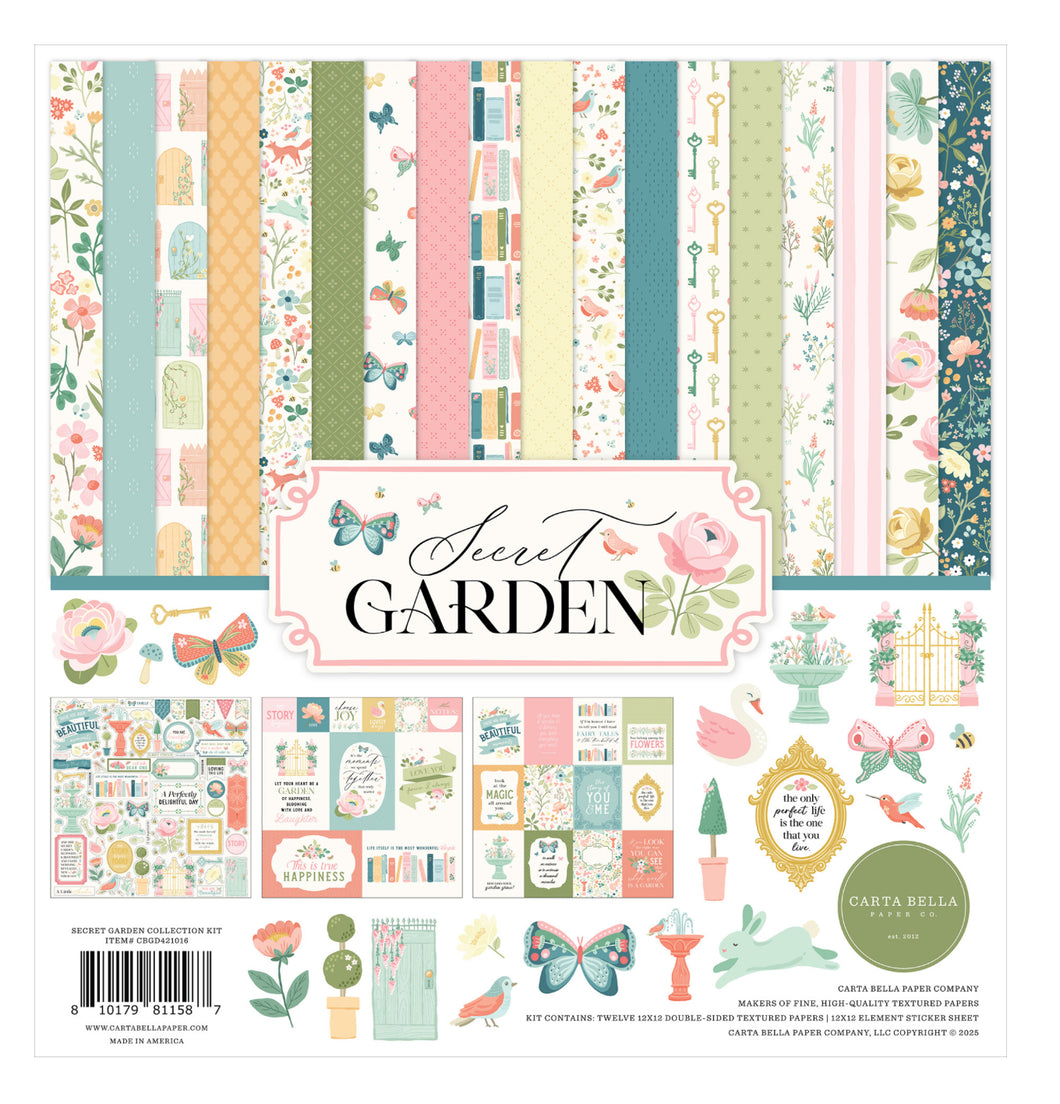 12x12 Paper: Carta Bella-Secret Garden
