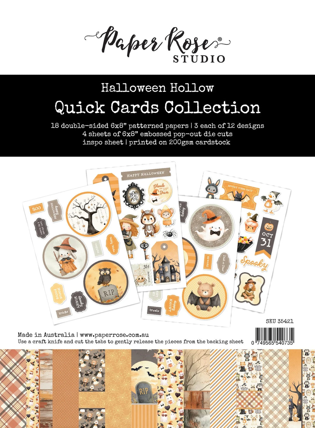 6x8 Card Kits: Paper Rose Studio-HALLOWEEN HOLLOW QUICK CARD COLLECTION