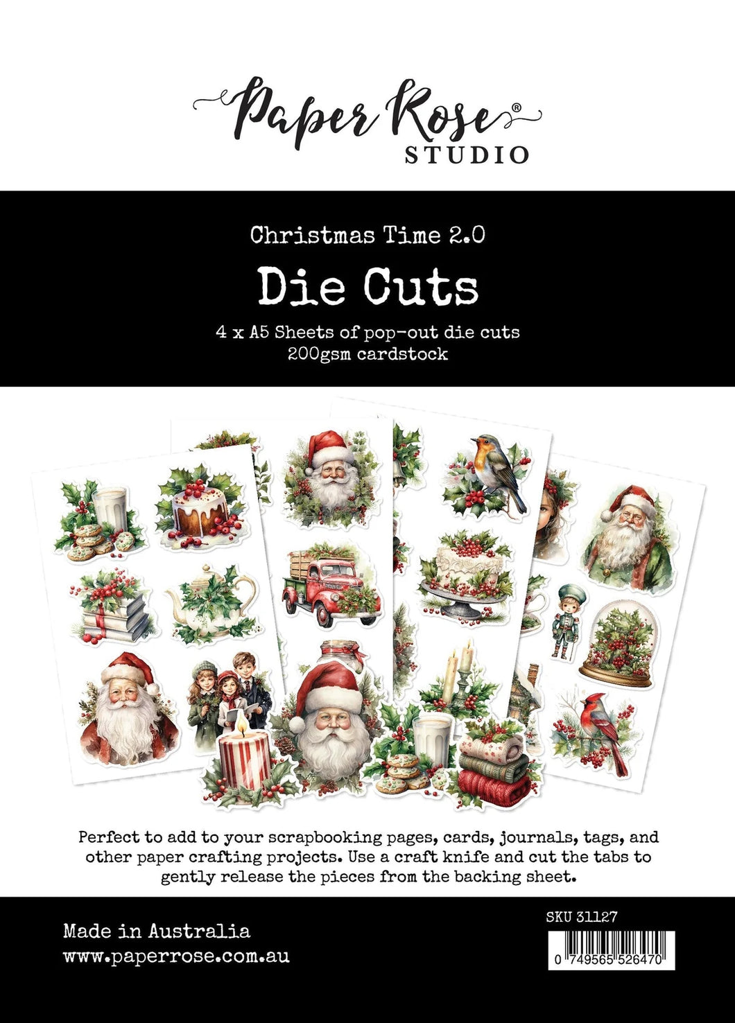 Embellishments: Paper Rose Studios-CHRISTMAS TIME 2.0 DIE CUTS
