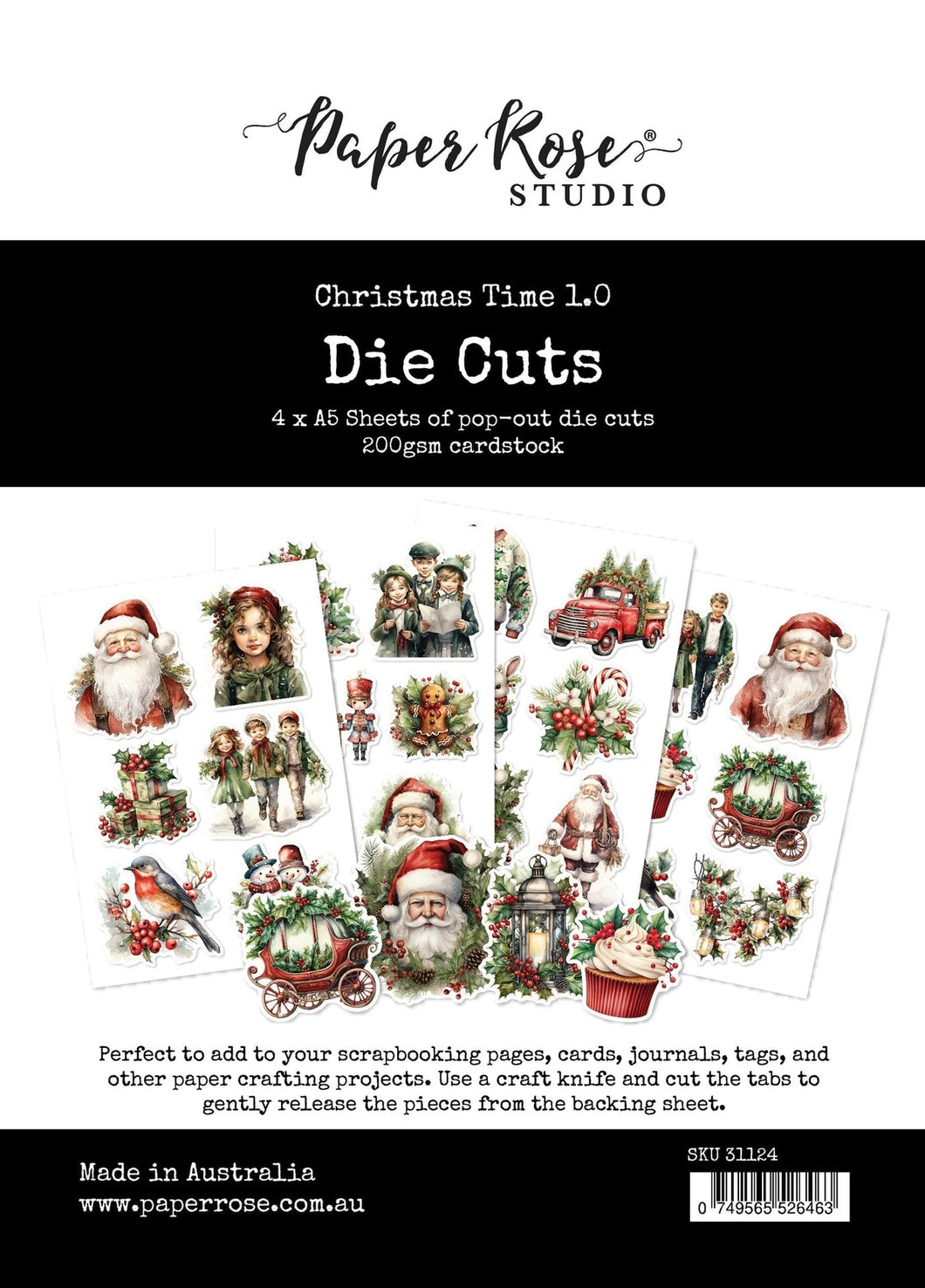 Embellishments: Paper Rose Studio-CHRISTMAS TIME 1.0 DIE CUTS