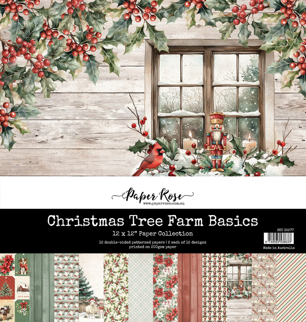 12x12 Paper: Paper Rose Studio-CHRISTMAS TREE FARM BASICS PAPER COLLECTION