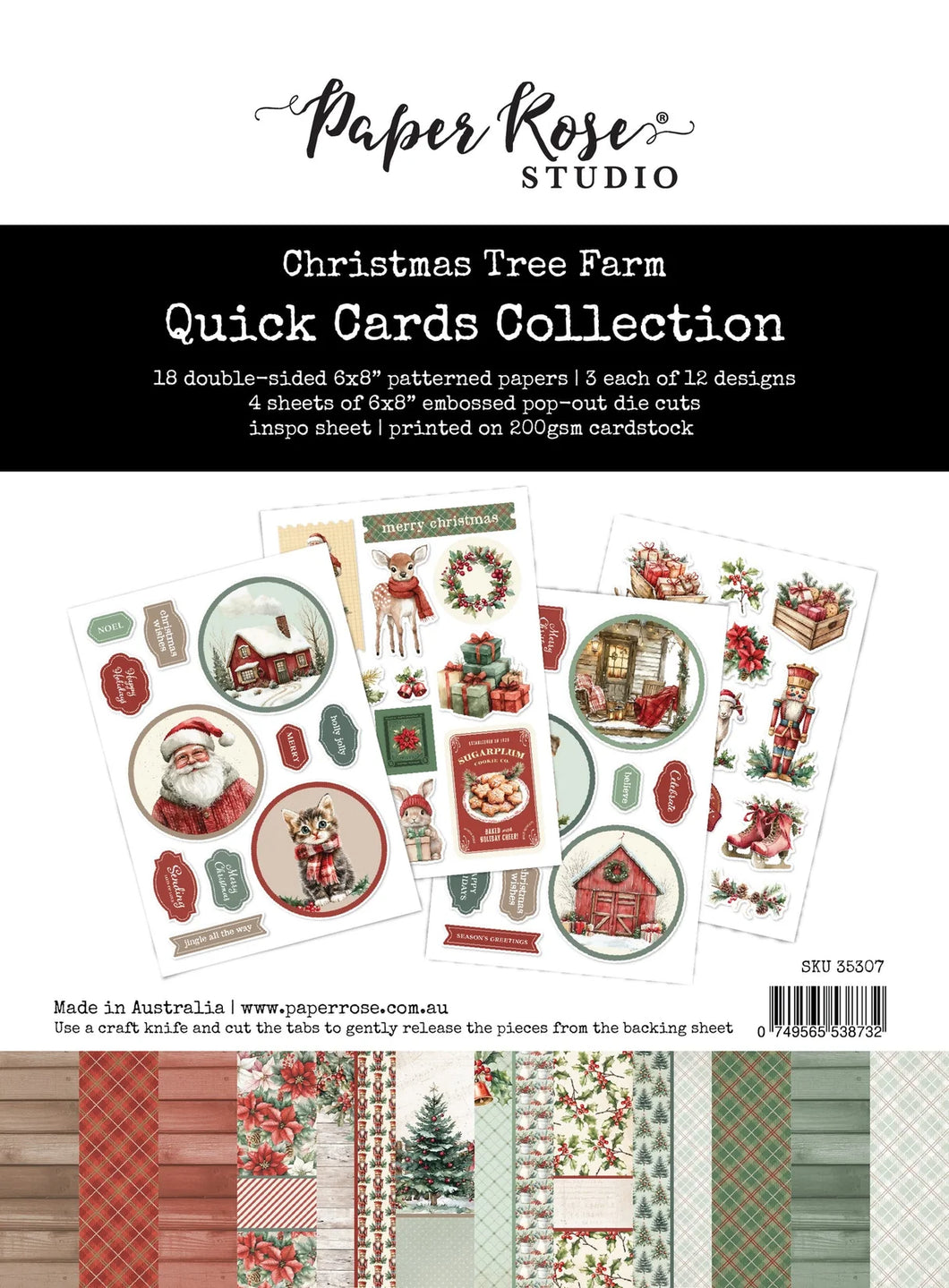 Card Kit: Paper Rose Studio-Christmas Tree Farm 6x8