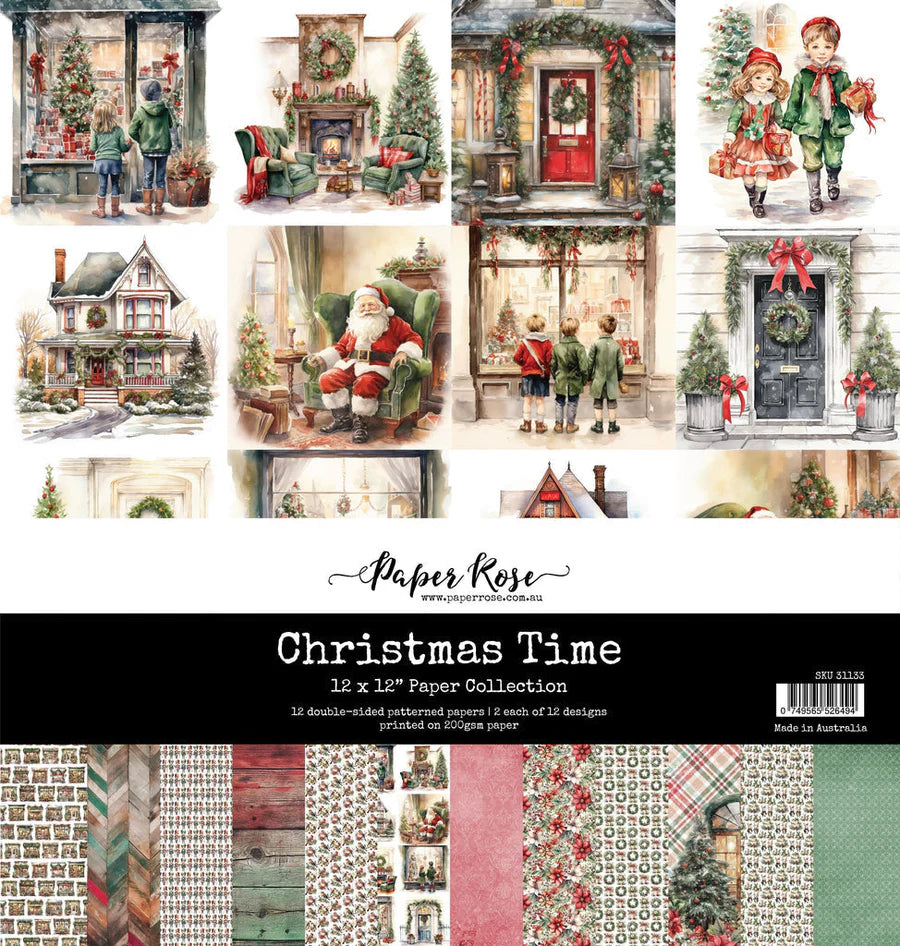 12x12 Paper: Paper Rose Studio-Christmas Time Paper Collection