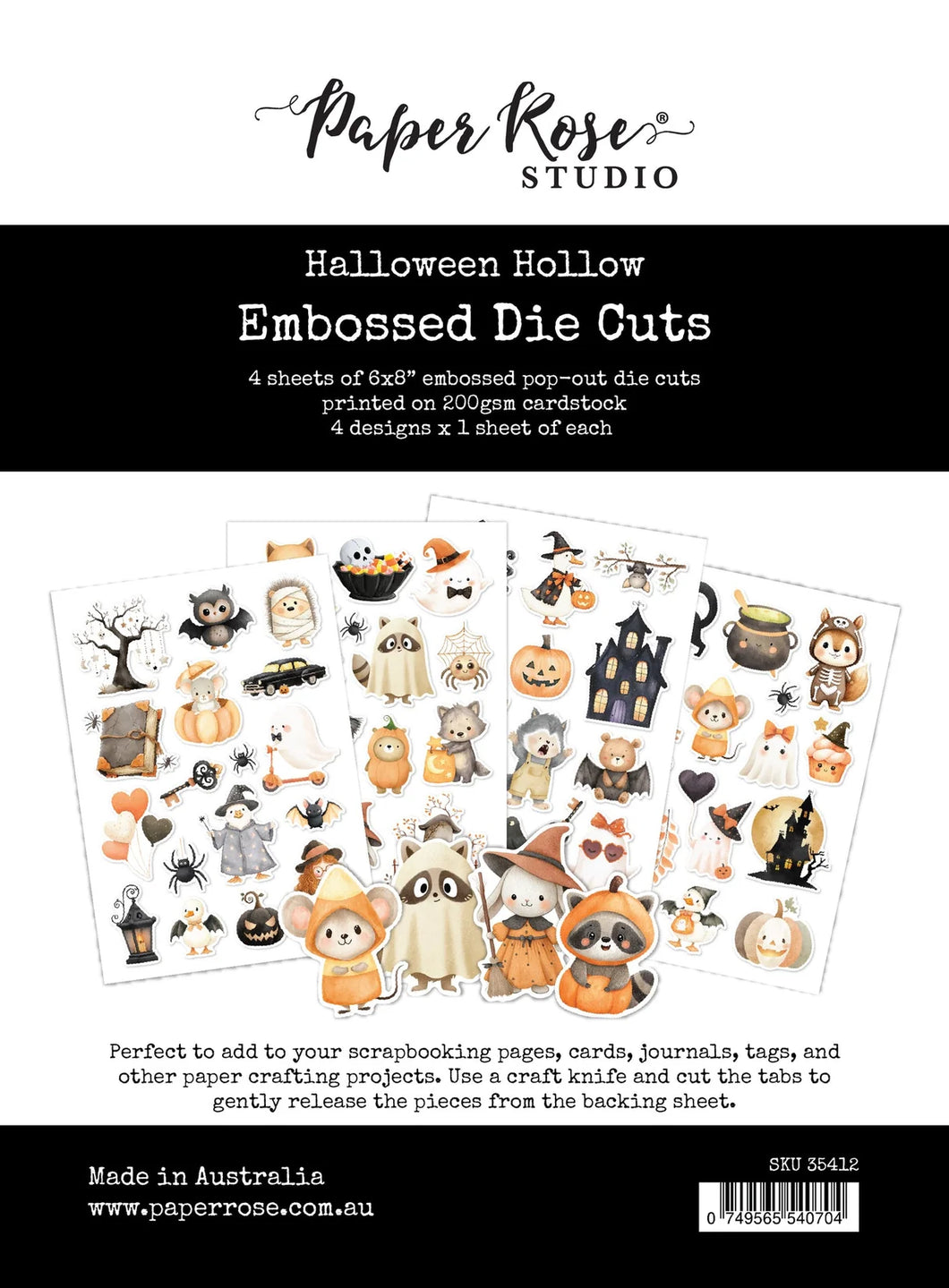 Embellishments: Paper Rose Studio-Halloween Hollow Embossed Die Cuts
