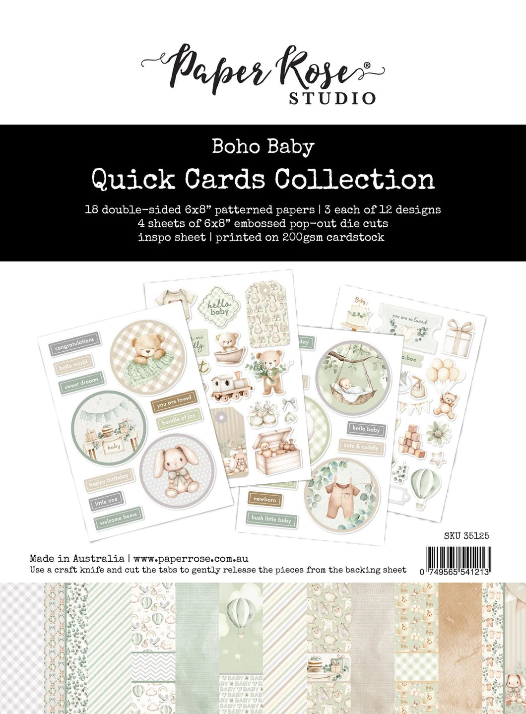 6x8 Card Kit: Paper Rose Studio-Boho Baby Quick Card Collection