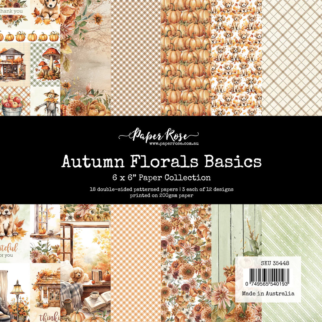 6x6 Paper: Paper Rose Studio-Autumn Florals Basics Paper Collection