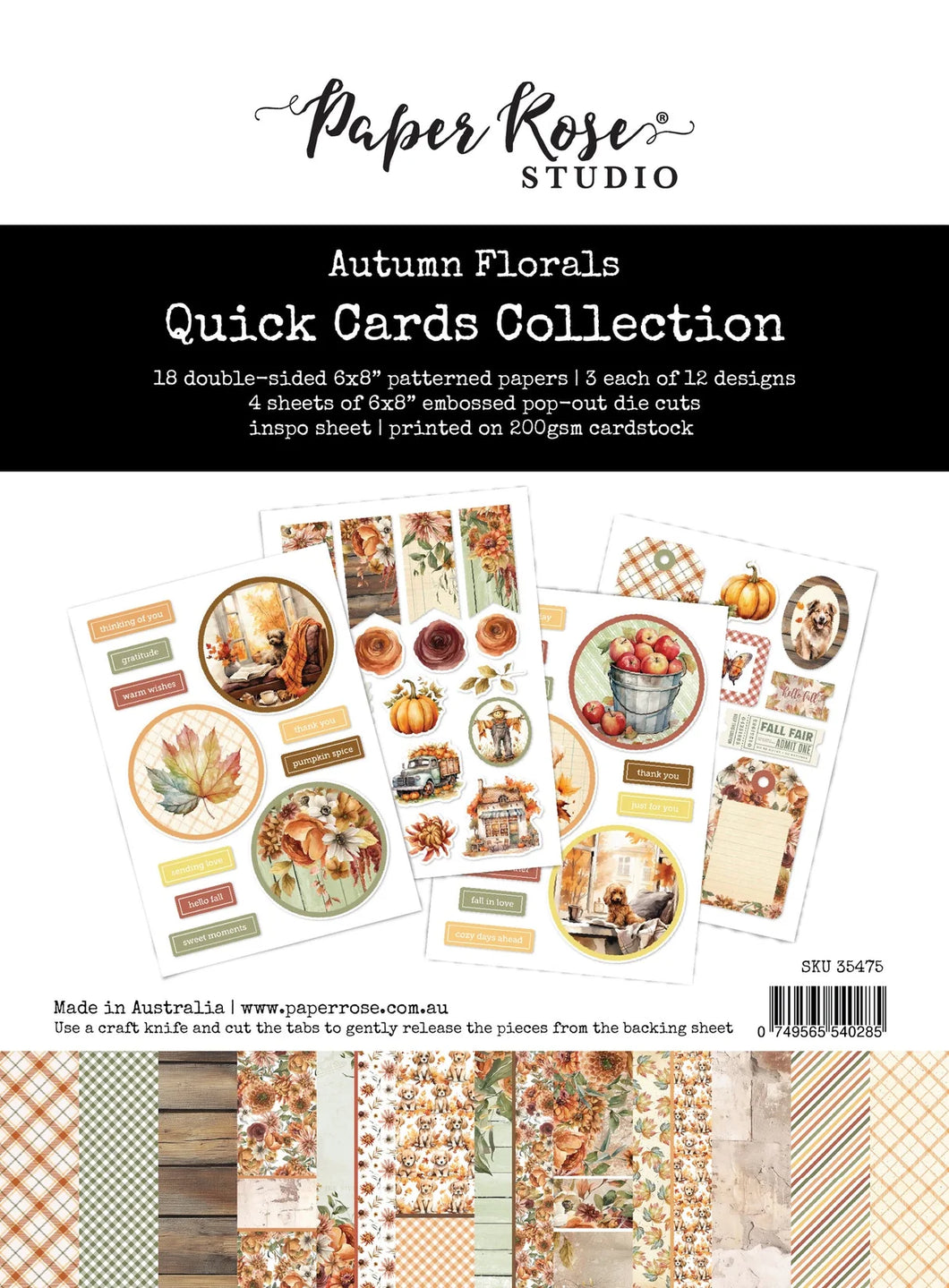 6x6 Card Kit: Paper Rose Studio-Autumn Florals Quick Card Collection
