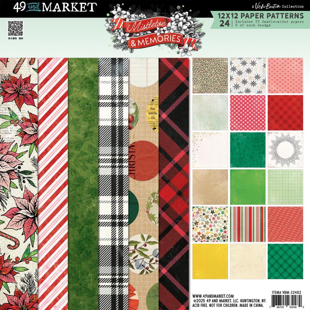 12x12 Paper: 49 And Market Paper Pad-Mistletoe And Memories
