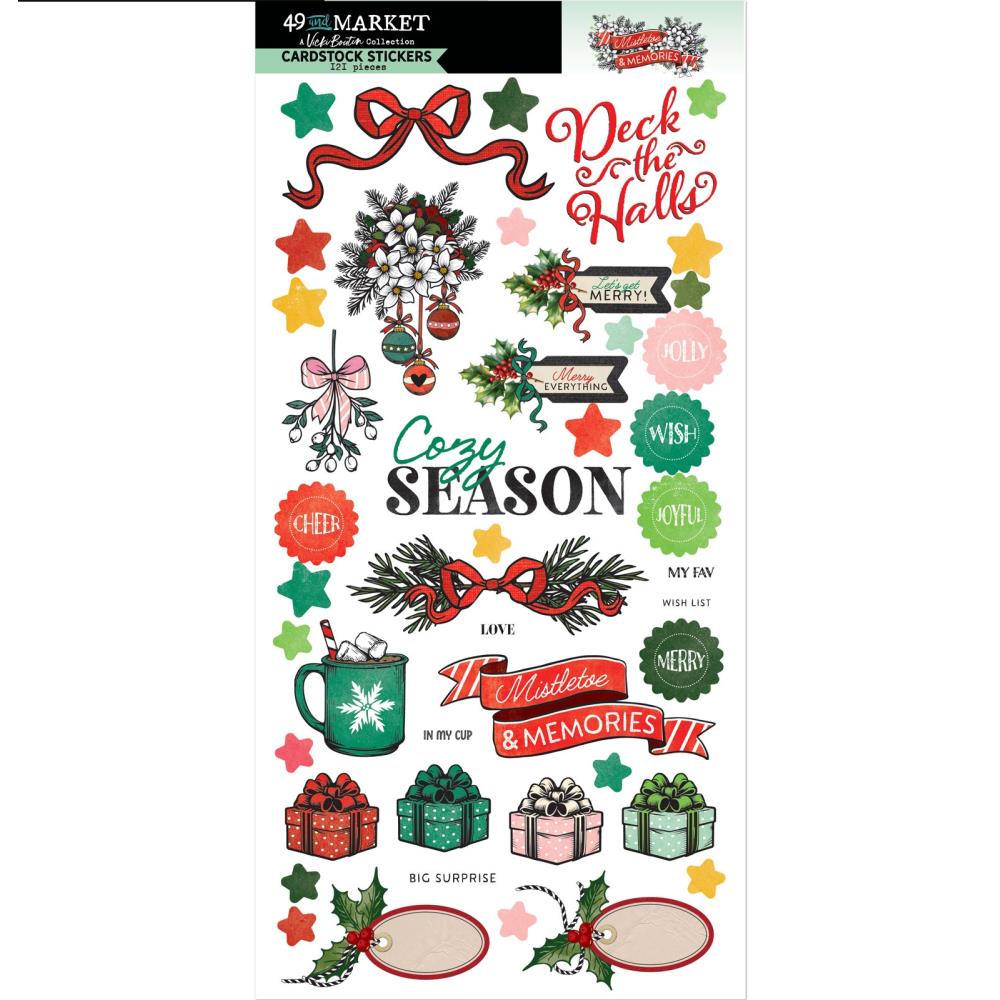 Embellishments: 49 And Market-Cardstock Stickers-Mistletoe And Memories