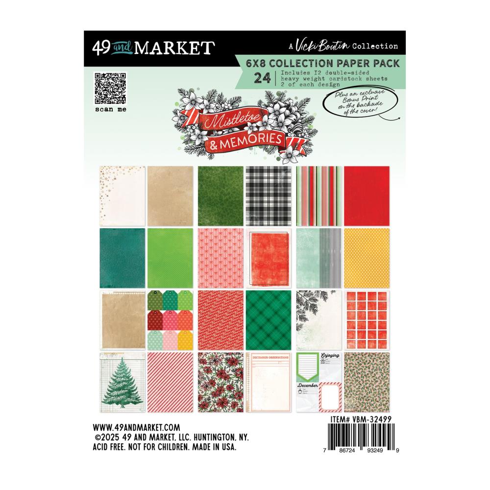 6x8 Paper: 49 And Market Paper Pack-Mistletoe And Memories