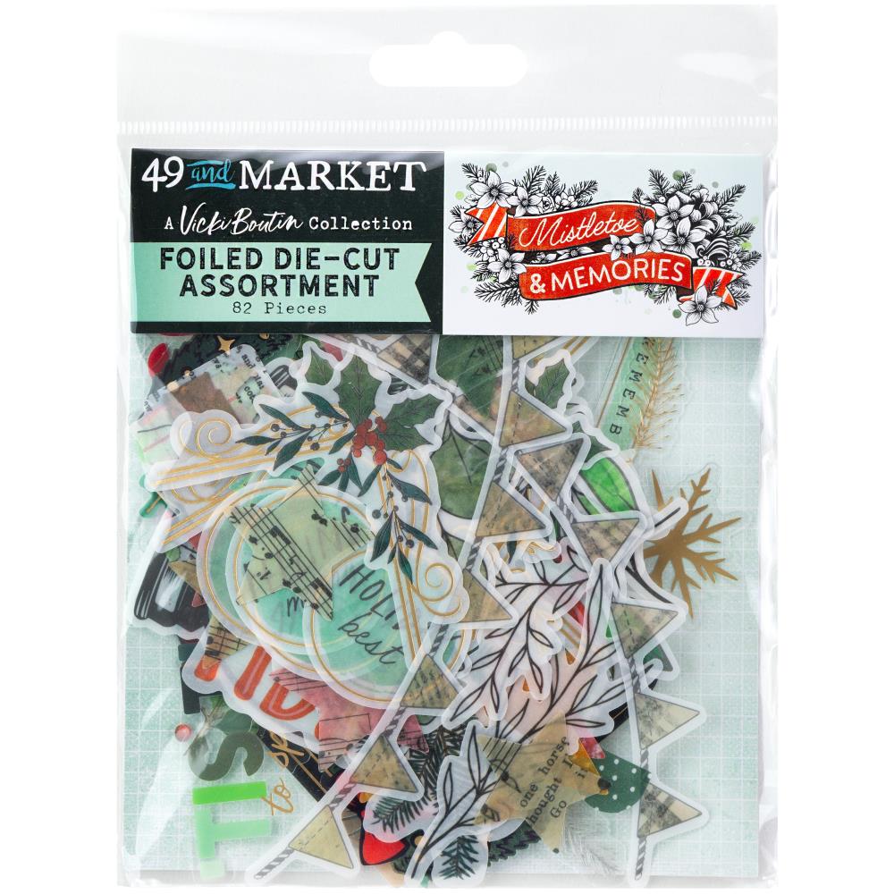 Embellishments: 49 And Marketing-Die Cuts-Foiled-Mistletoe And Memories