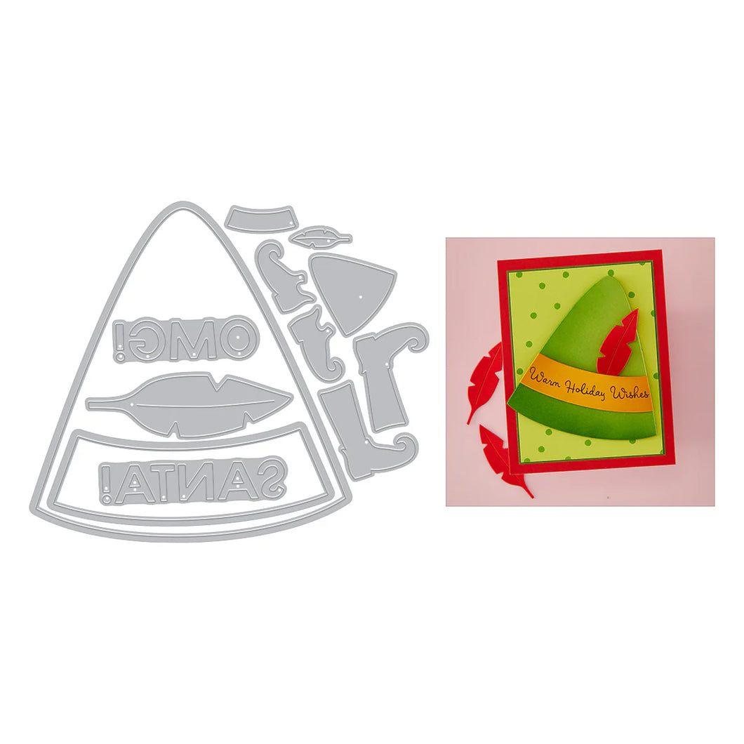 Die Set: HERO ARTS-SASSY ELF COSTUME ETCHED DIES FROM THE YULE FUEL COLLECTION