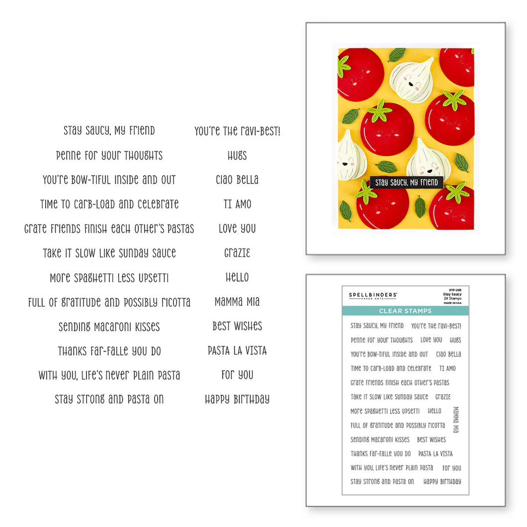 Stamps: Spellbinder-STAY SAUCY CLEAR STAMP SET FROM THE BUON APPETITO COLLECTION