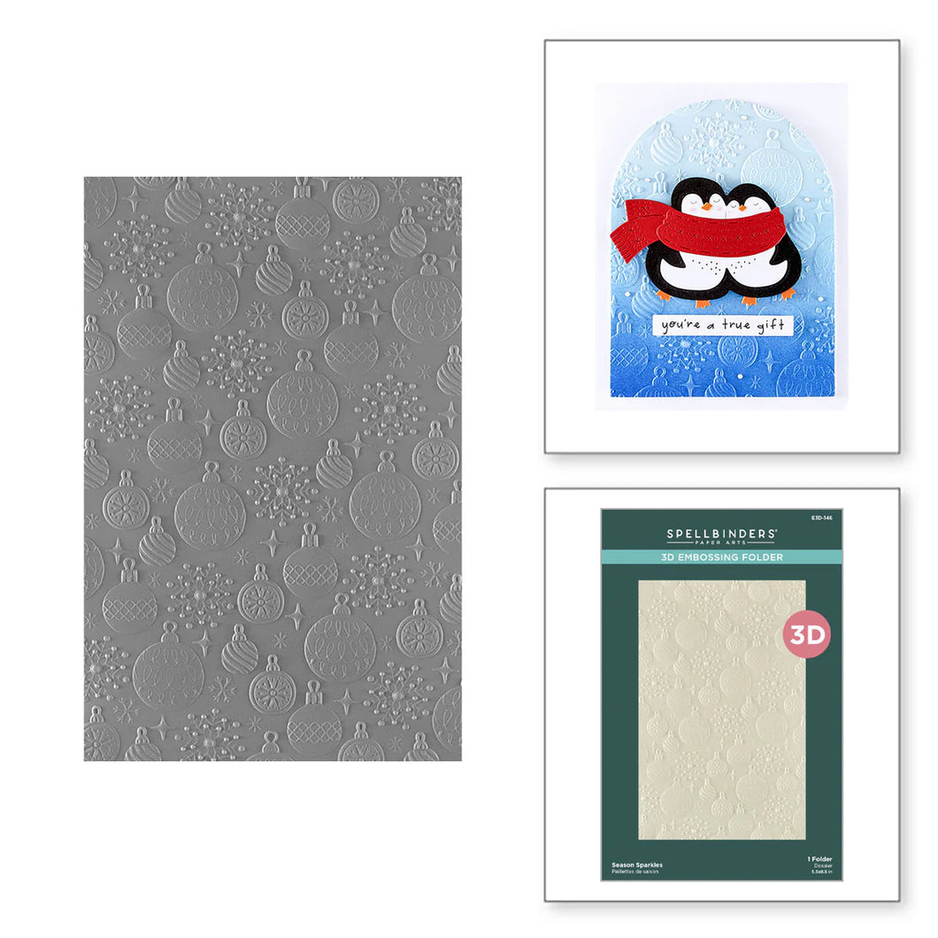 Embossing Folder: Spellbinders-SEASON SPARKLES 3D EMBOSSING FOLDER FROM THE MERRY MISCHIEF COLLECTION