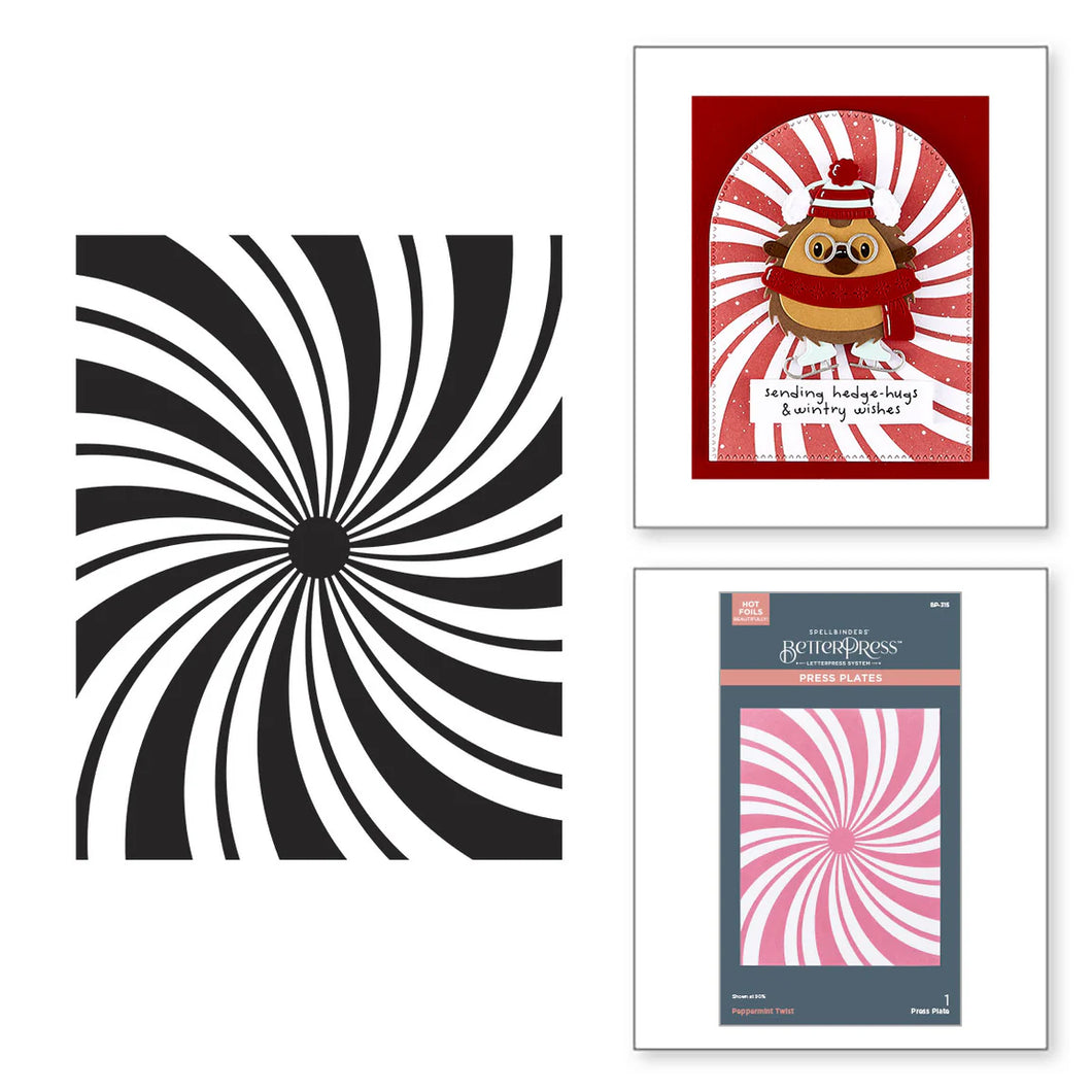 Embossing Folder: PEPPERMINT TWIST BETTERPRESS PLATE FROM THE MERRY MISCHIEF COLLECTION