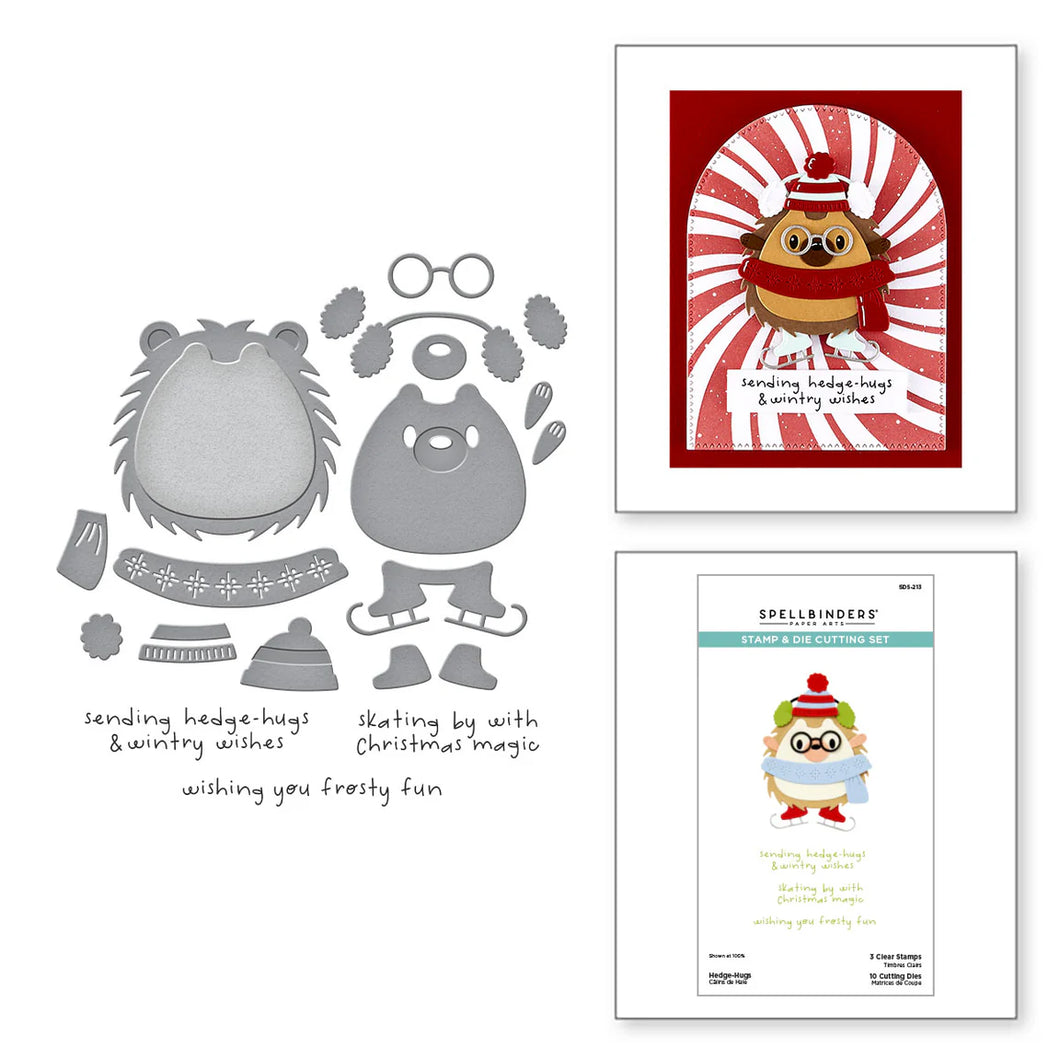Stamp & Die: Spellbinder-HEDGE-HUGS CLEAR STAMP & DIE SET FROM THE MERRY MISCHIEF COLLECTION
