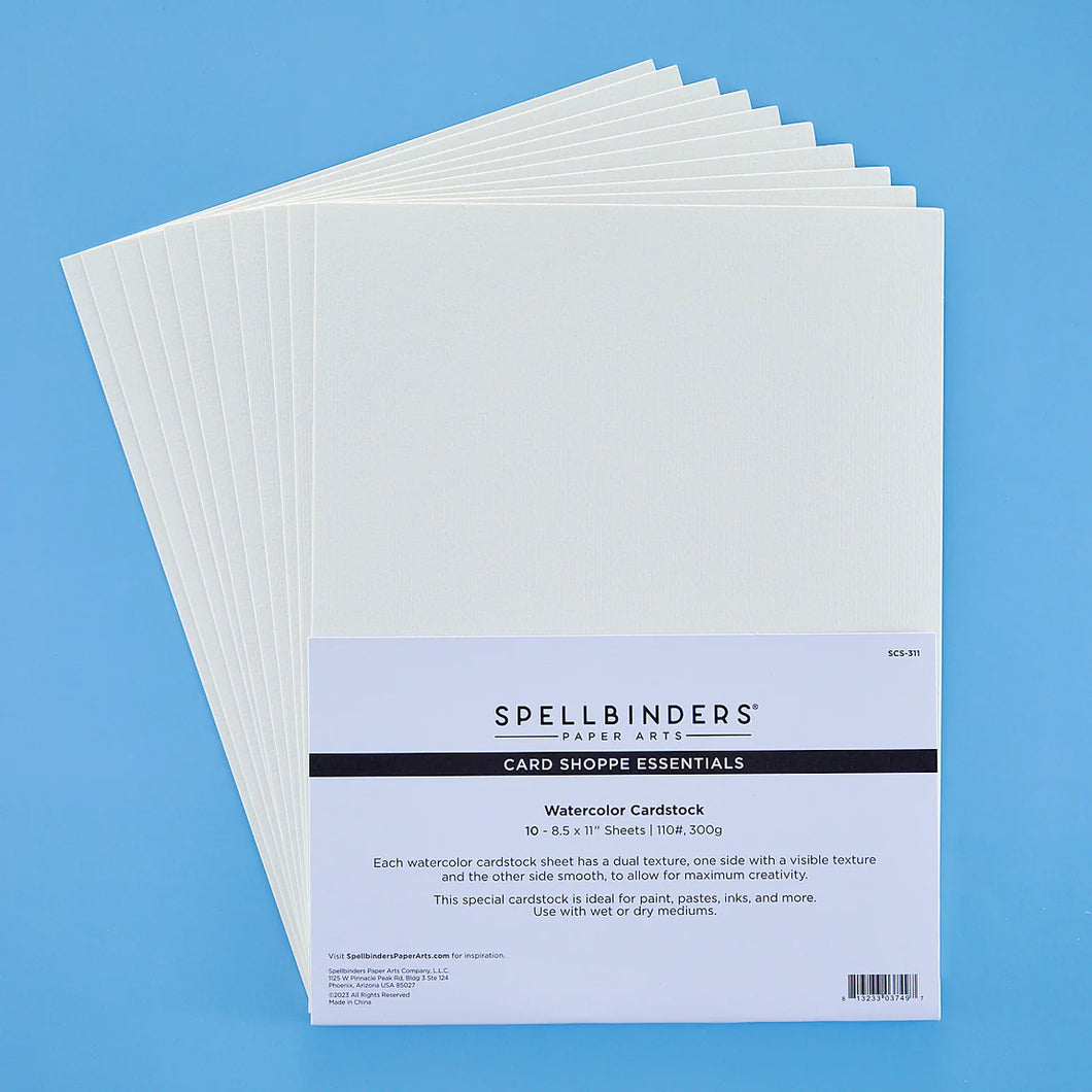 8.5X11 Cardstock: Spellbinders-WATERCOLOR CARDSTOCK - 10 PACK