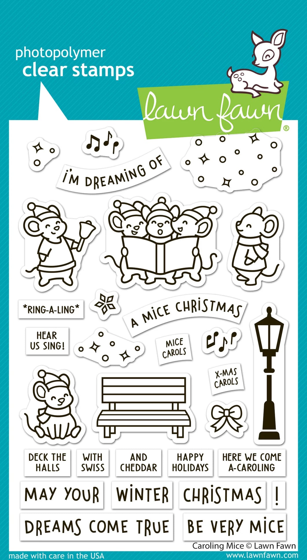 Stamps: Lawn Fawn-Caroling Mice