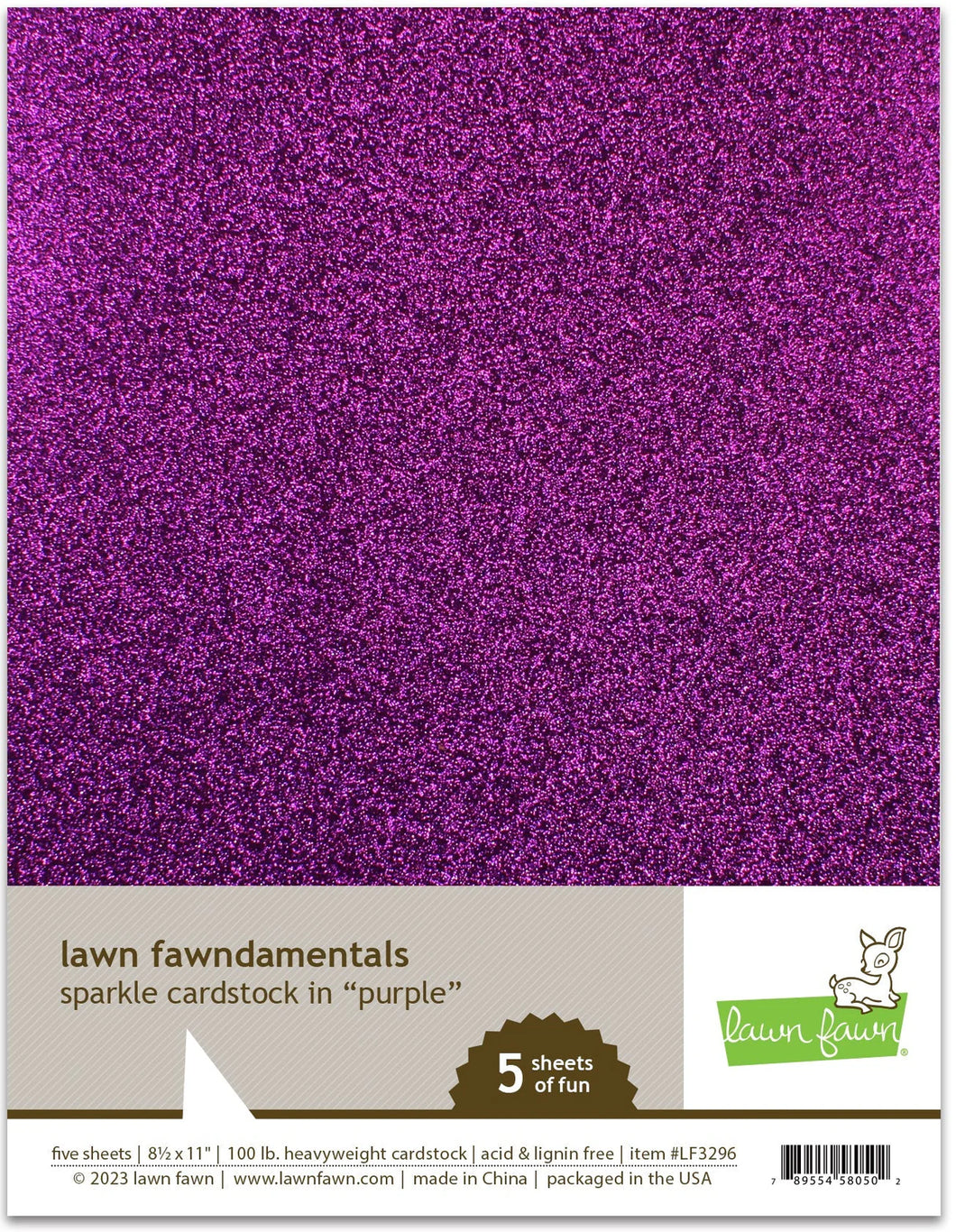 8.5 x 11 Specialty Cardstock: Lawn Fawn-Sparkle Cardstock-Purple-Autumn