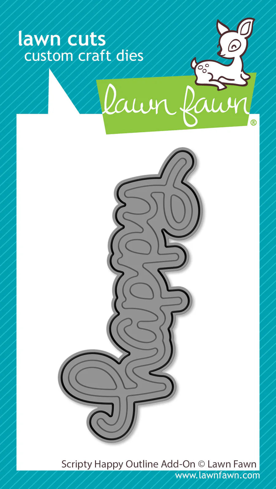 Dies: Lawn Fawn-Scripty Happy Outline