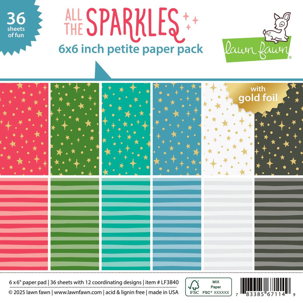 6x6 Paper: Lawn Fawn-All The Sparkles Petite Pack